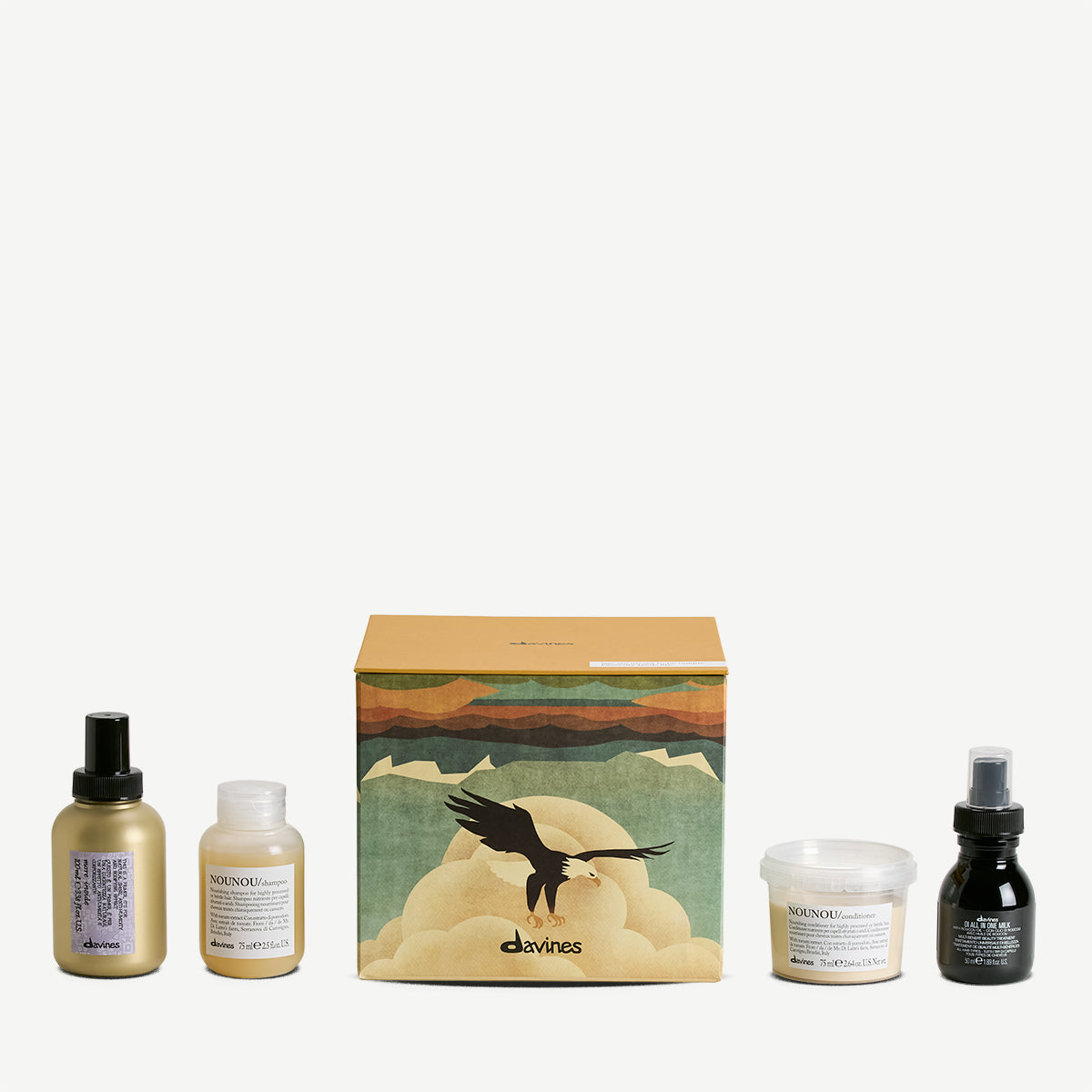 Translation missing: en.products.general.vendor: KIT Boreal Tundra Gift Set for All Hair Types  This discovery set is designed to nourish, protect, and enhance your hair with a bodifying effect, anti-humidity shield, and exceptional shine. Ideal for dry or treated hair, it leaves strands looking extraordinarily beautiful and healthy --DAVINES
