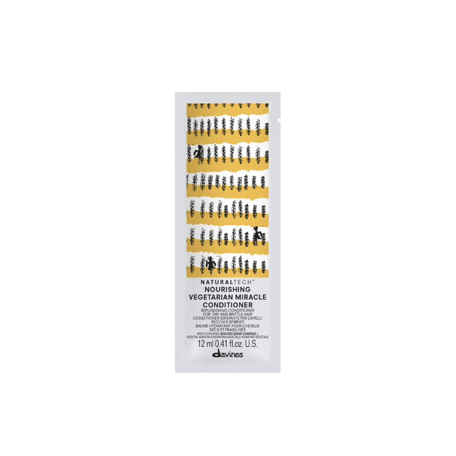 NOURISHING Vegetarian Miracle Conditioner Sachet <p>Baume hydratant pour les cheveux très secs et cassants. </p>
<p>Baume spécifique pour cheveux fragiles et atténués. Hydrate à fond, laissant les cheveux fortifiés, doux, chatoyants et faciles à démêler. </p>   Davines

